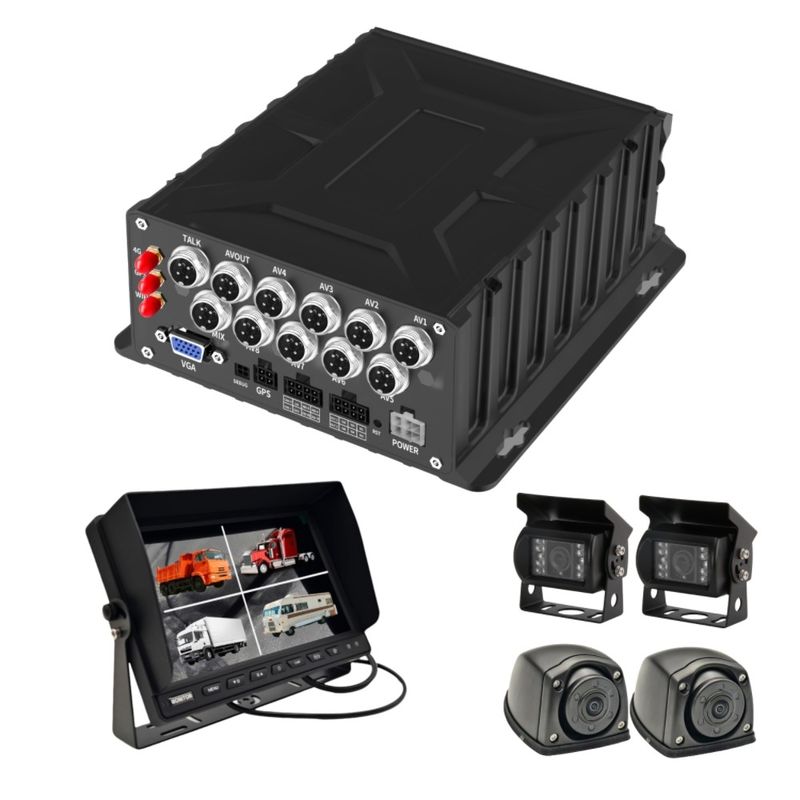 DVR móvel de 8 canais alimentado por IA com GPS e gerenciamento de comportamento do condutor para vigilância de veículos