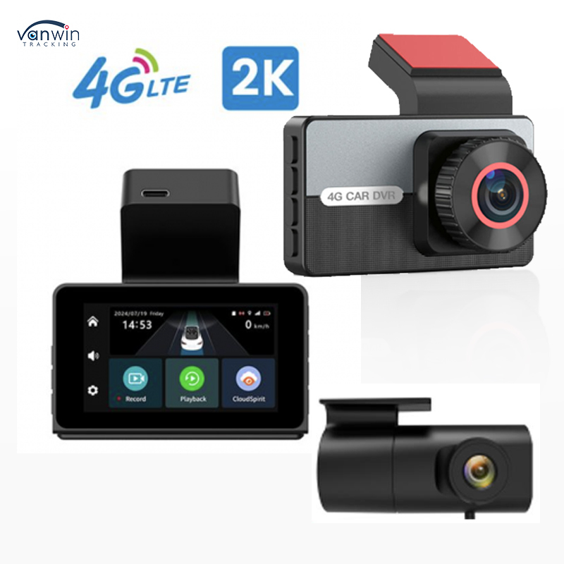 Advanced 2K 4G SIM Card Dual Lens GPS Dash Camera Night Vision WDR Loop Recording Funções Compativeis Smart VW Carros Android IPS