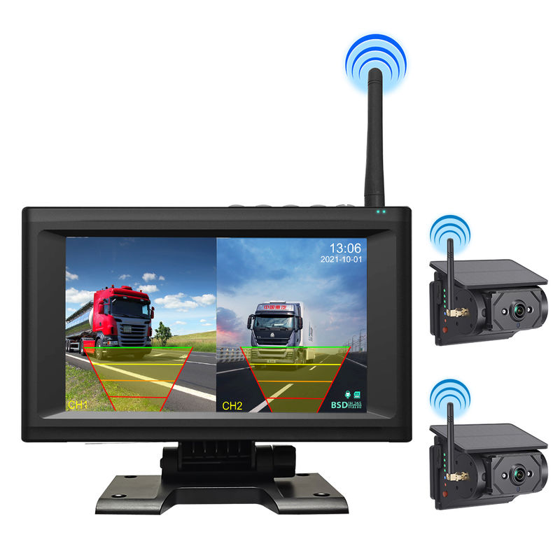 Tela de Exibição à Prova D'água de 7 Polegadas Sistema de Câmera de Monitoramento com Carregamento Automático Sem Fio 1/2/4CH