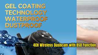 Dashcam sem fio 4CH 720P para caminhões/RVs – alarme IPS BSD de 7", magnético e recarregável